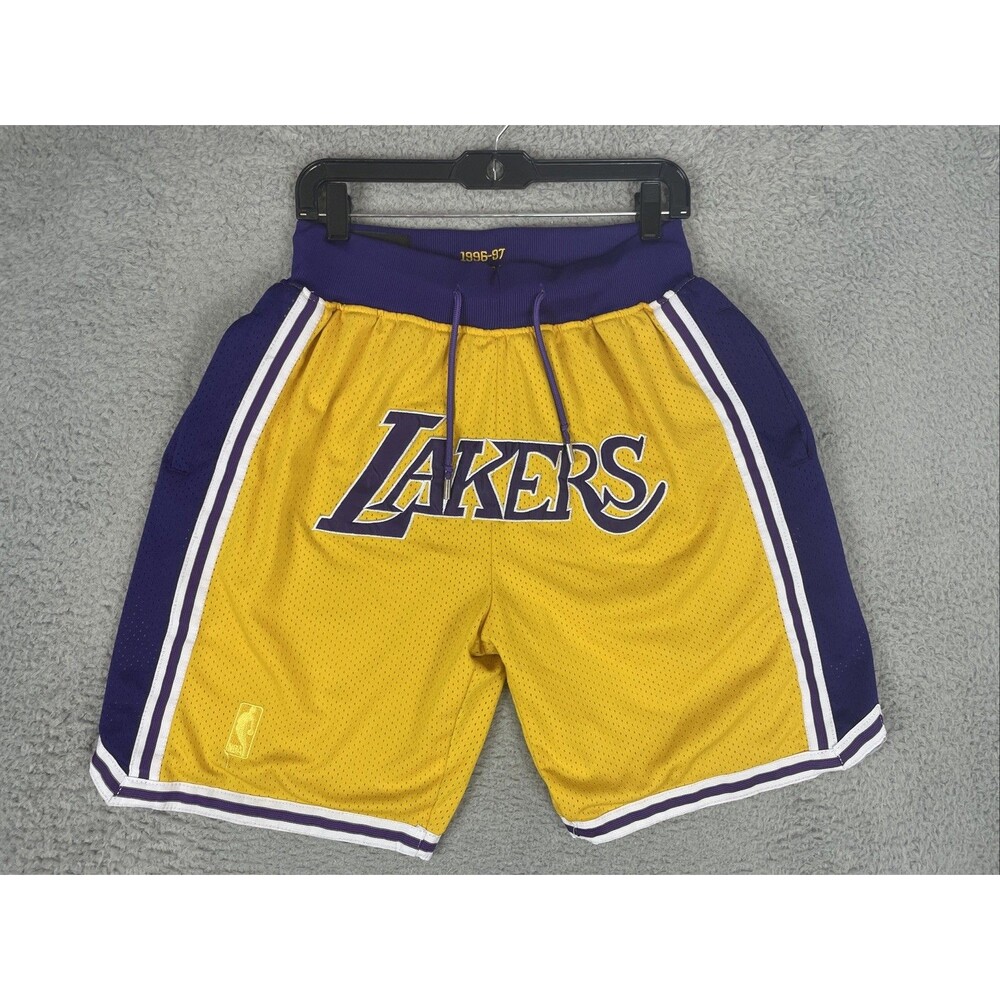 Just Don Los Angeles Lakers 1996-97 Lined Shorts Trunks Mens Large Yellow NBA